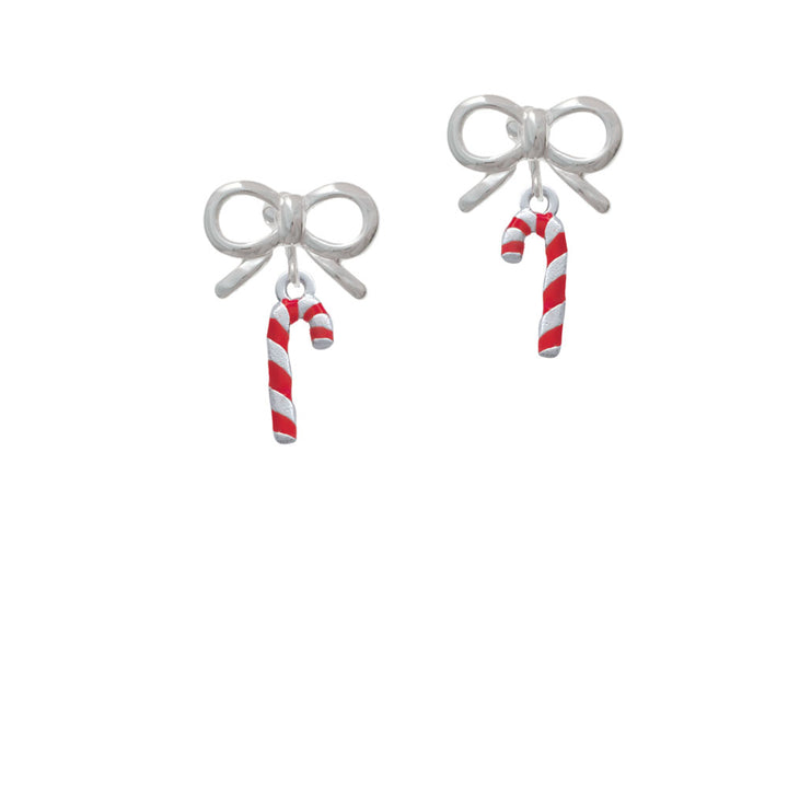 3-D Red and Candy Cane Crystal Clip On Earrings Image 9