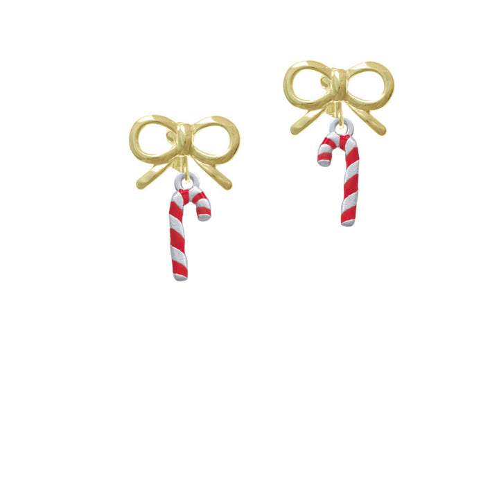 3-D Red and Candy Cane Crystal Clip On Earrings Image 10