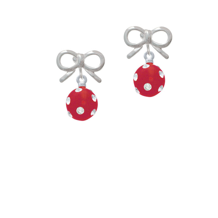 3-D Frosted Red Resin Ornament with Crystals Crystal Clip On Earrings Image 9