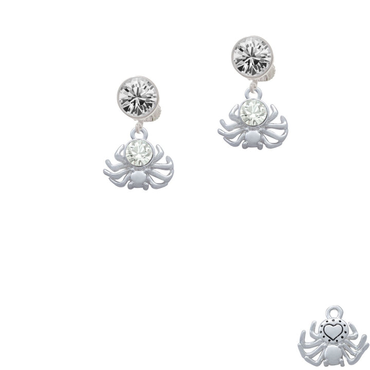 3-D Clear Crystal Spider Crystal Clip On Earrings Image 2