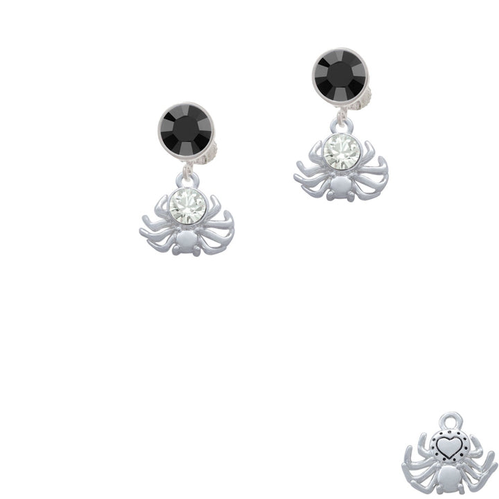 3-D Clear Crystal Spider Crystal Clip On Earrings Image 3