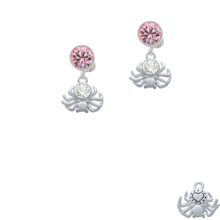 3-D Clear Crystal Spider Crystal Clip On Earrings Image 4