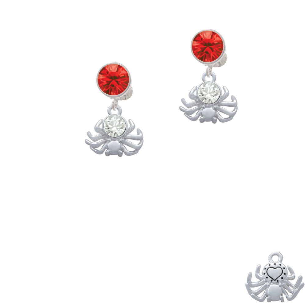 3-D Clear Crystal Spider Crystal Clip On Earrings Image 4