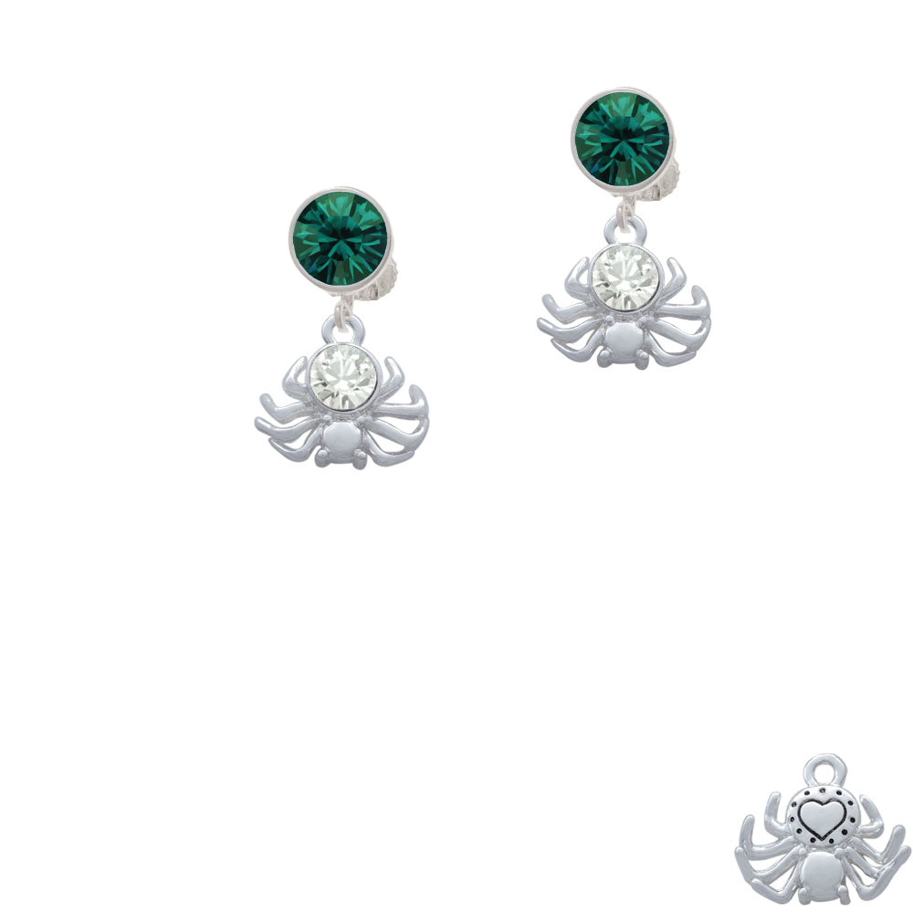 3-D Clear Crystal Spider Crystal Clip On Earrings Image 6