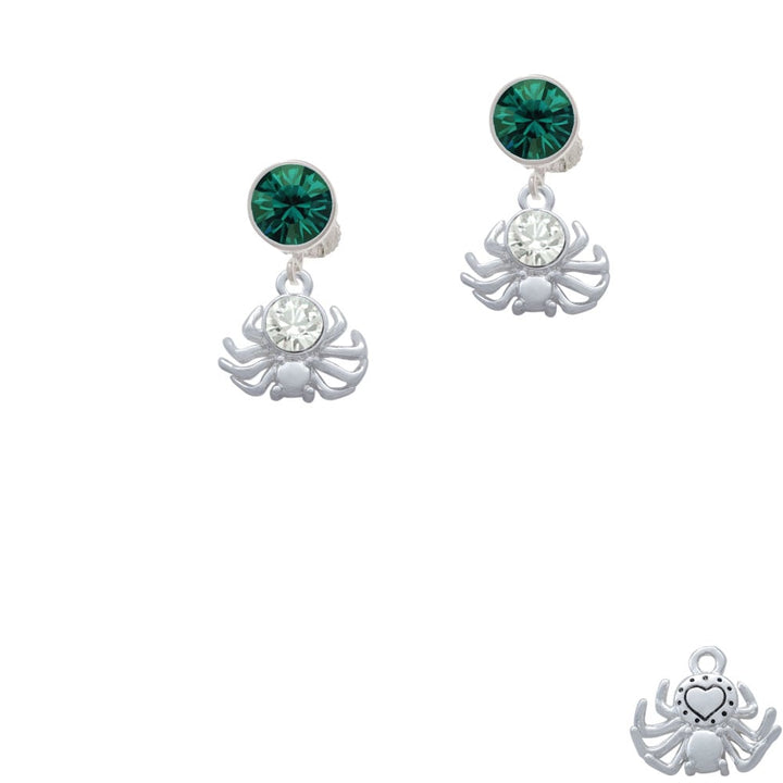 3-D Clear Crystal Spider Crystal Clip On Earrings Image 1