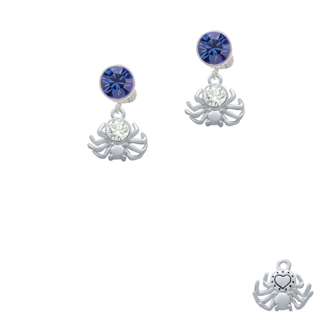 3-D Clear Crystal Spider Crystal Clip On Earrings Image 7