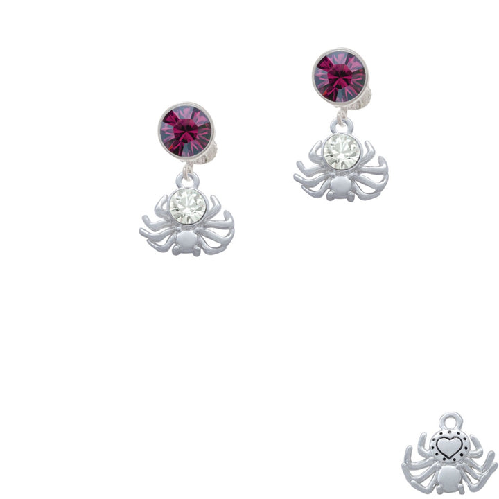 3-D Clear Crystal Spider Crystal Clip On Earrings Image 8