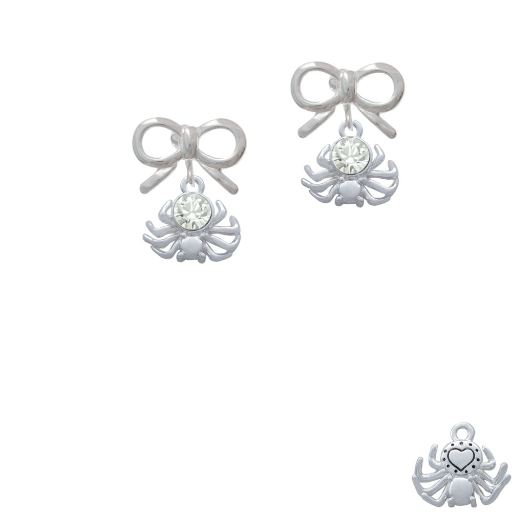 3-D Clear Crystal Spider Crystal Clip On Earrings Image 9