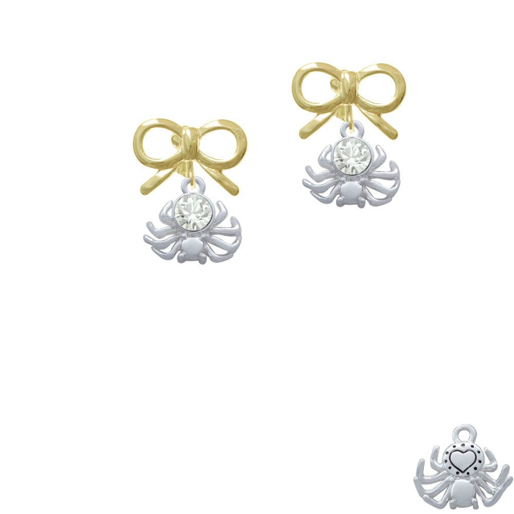 3-D Clear Crystal Spider Crystal Clip On Earrings Image 10