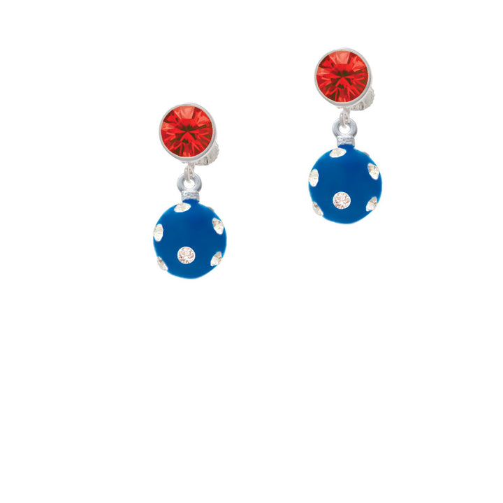 3-D Frosted Blue Resin Ornament with Crystals Crystal Clip On Earrings Image 4