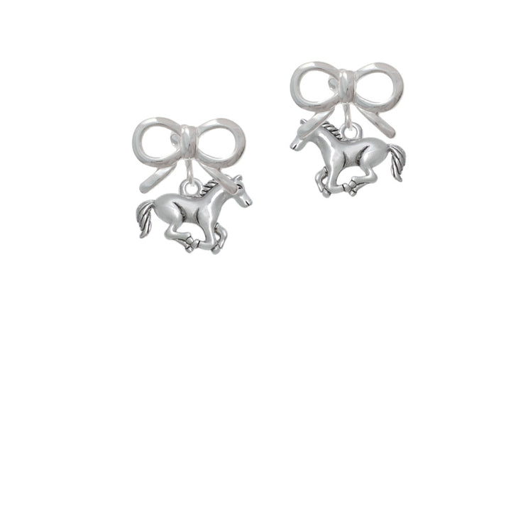 Running Horse - 2 Sided Crystal Clip On Earrings Image 9