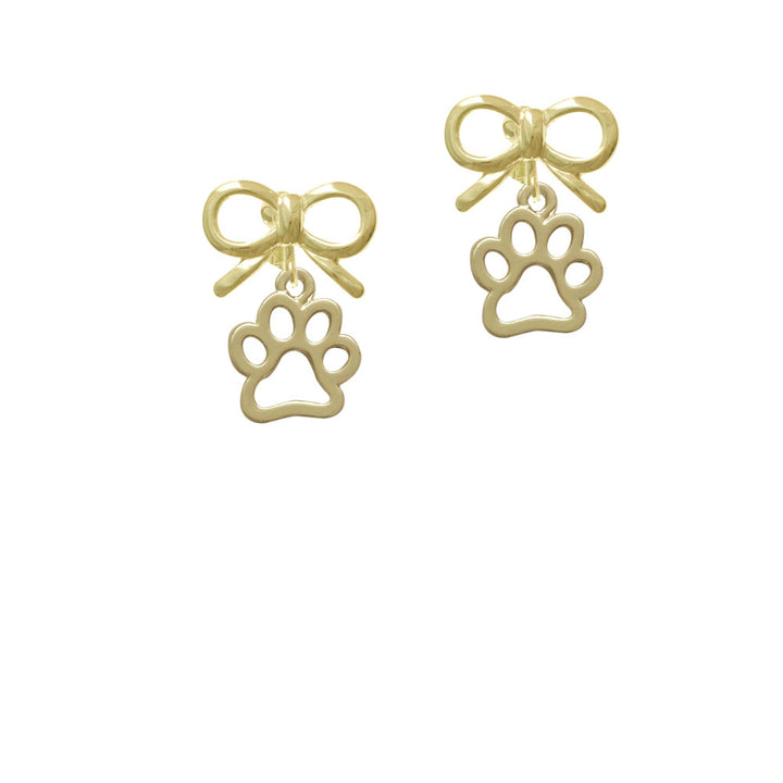 Medium Gold Tone Open Paw Crystal Clip On Earrings Image 10