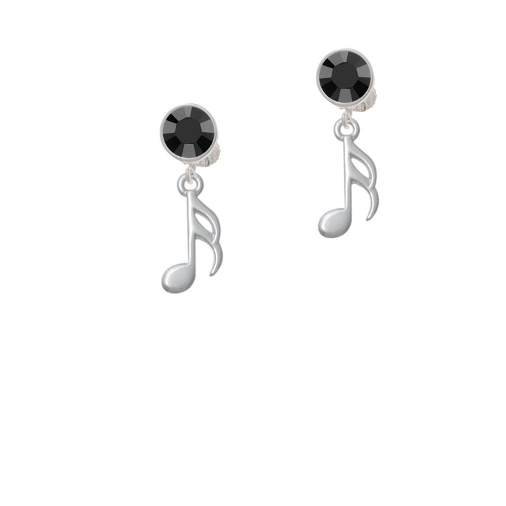 Sixteenth Note Crystal Clip On Earrings Image 3