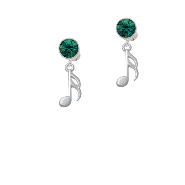 Sixteenth Note Crystal Clip On Earrings Image 6