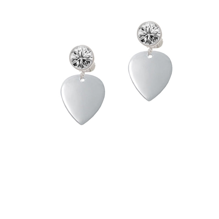 Large Guitar Pick Crystal Clip On Earrings Image 2