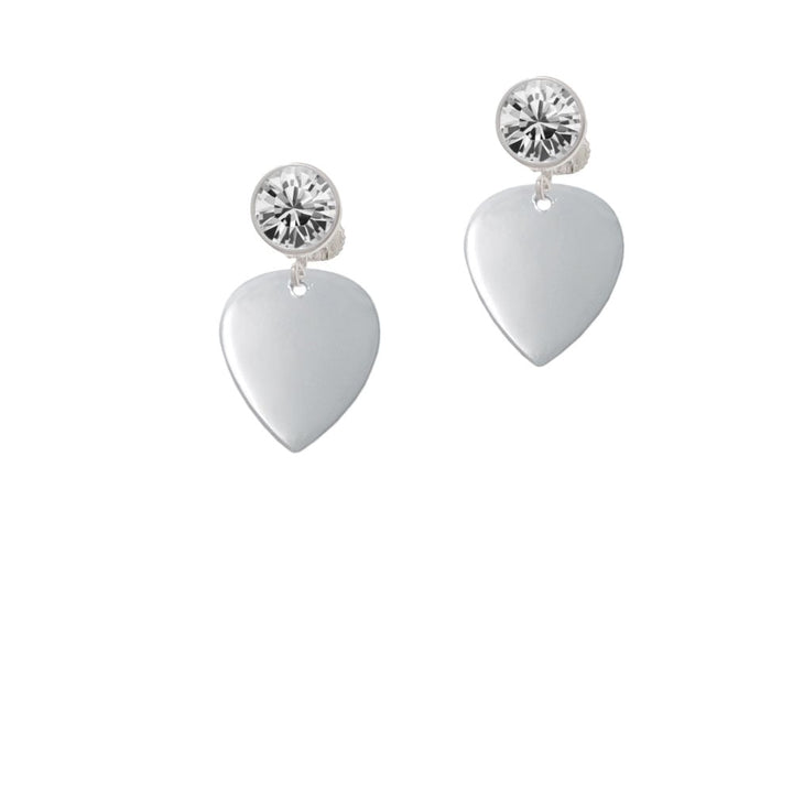 Large Guitar Pick Crystal Clip On Earrings Image 1