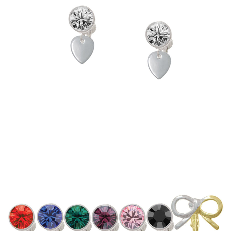 Mini Guitar Pick Crystal Clip On Earrings Image 1