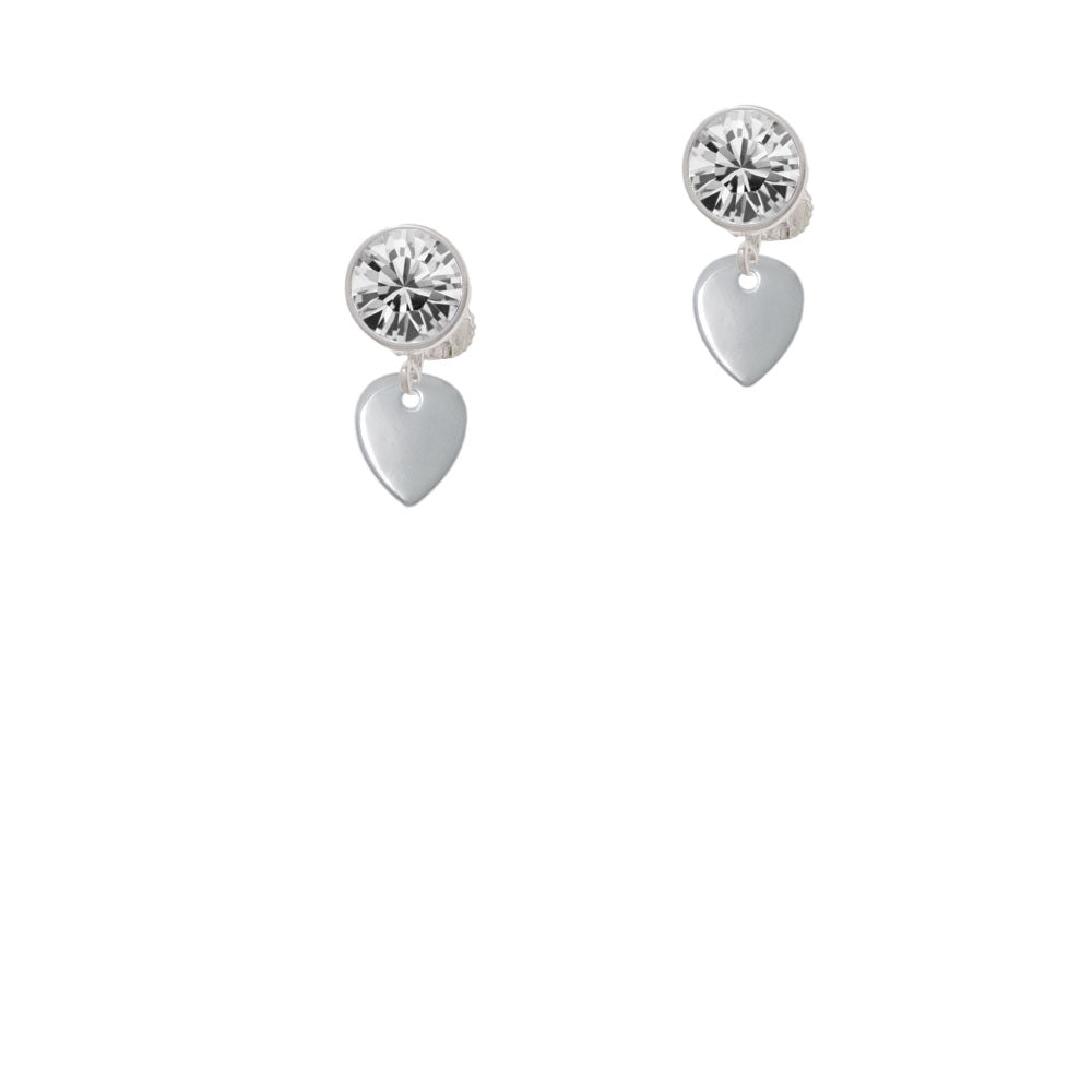 Mini Guitar Pick Crystal Clip On Earrings Image 2