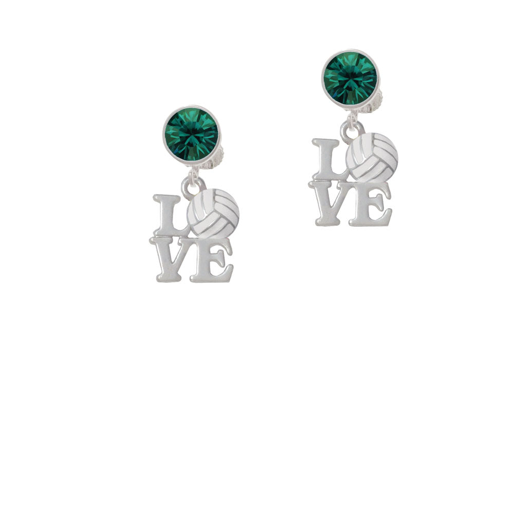 Love with Volleyball Crystal Clip On Earrings Image 6