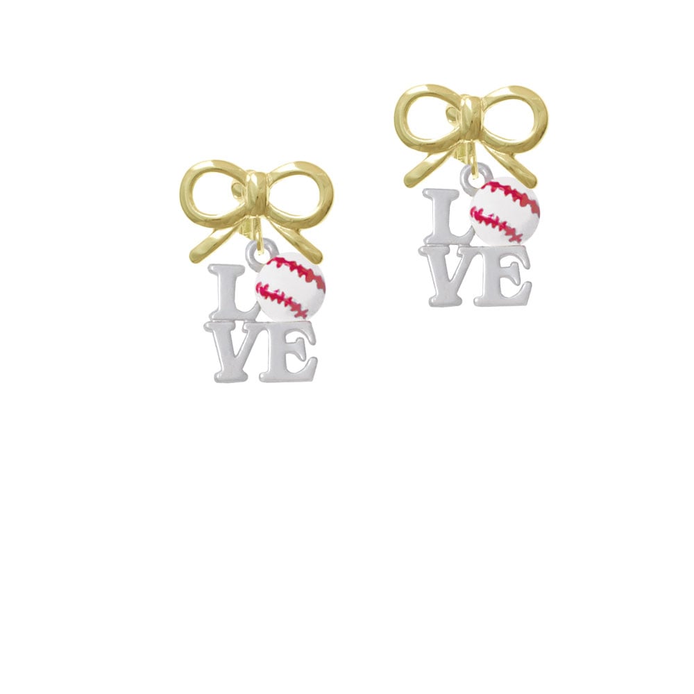 Love with Baseball Crystal Clip On Earrings Image 10