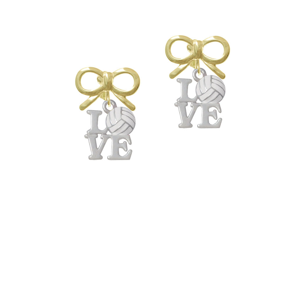 Love with Volleyball Crystal Clip On Earrings Image 10