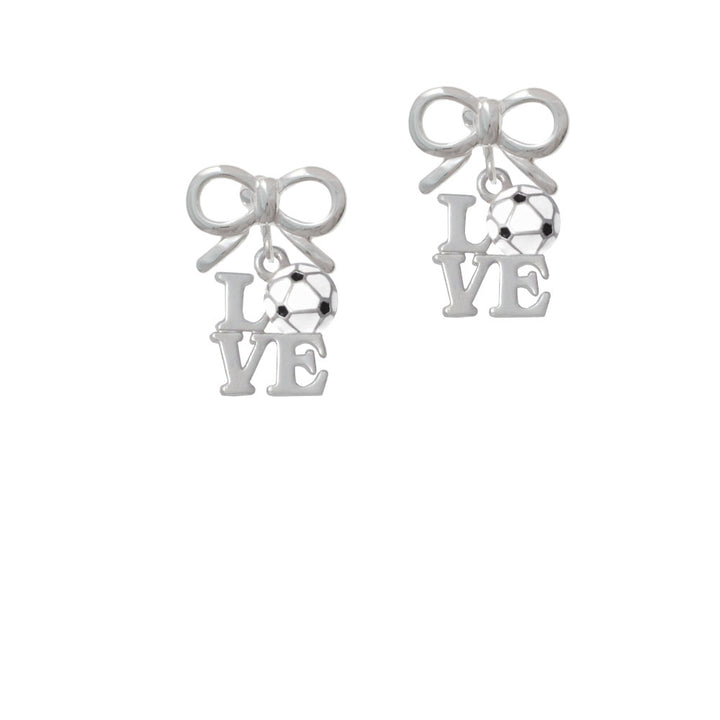 Love with Soccer Ball Crystal Clip On Earrings Image 9