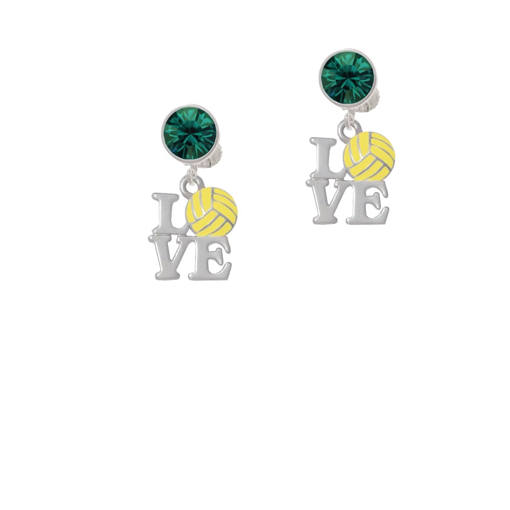 Love with Water Polo Ball Crystal Clip On Earrings Image 6