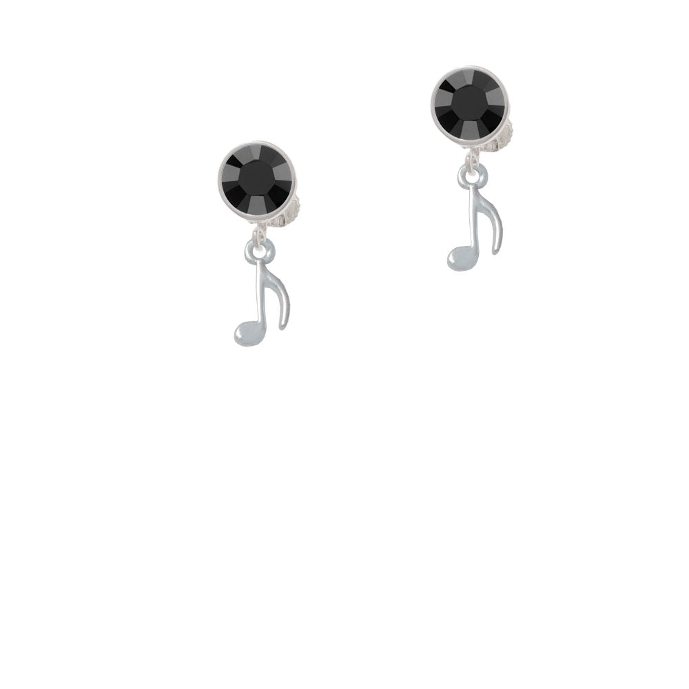 Mini Eighth Note Crystal Clip On Earrings Image 3