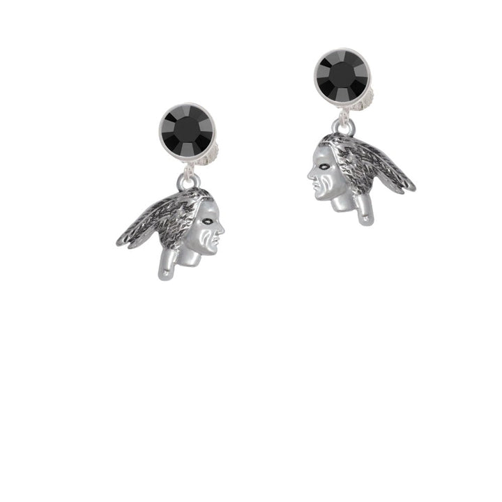 Indian Head Crystal Clip On Earrings Image 1