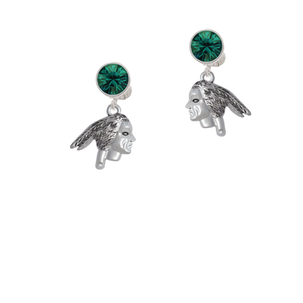 Indian Head Crystal Clip On Earrings Image 6