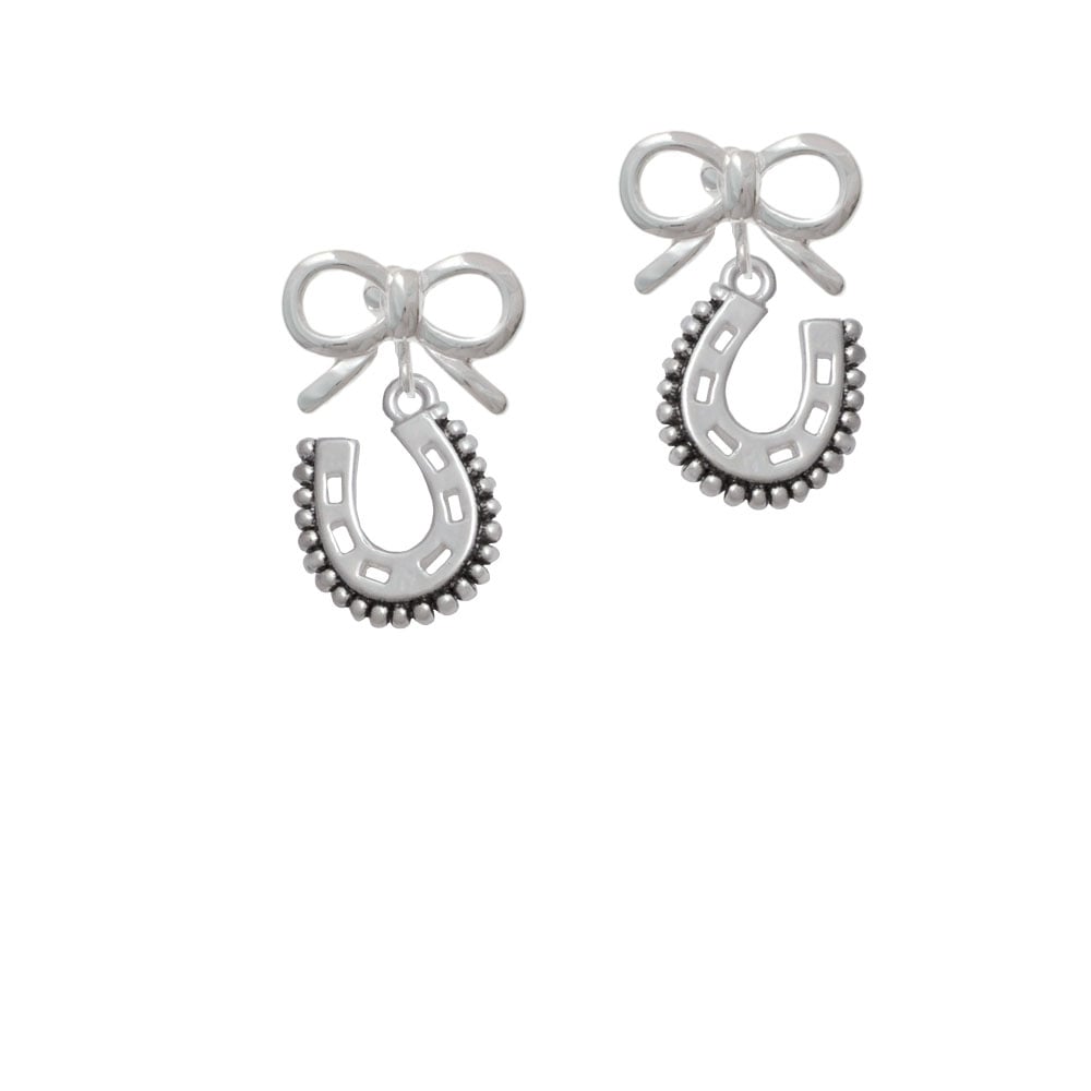 Beaded Horseshoe Crystal Clip On Earrings Image 9