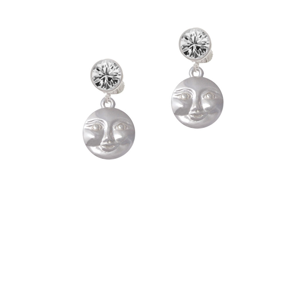 Happy Moon Crystal Clip On Earrings Image 2