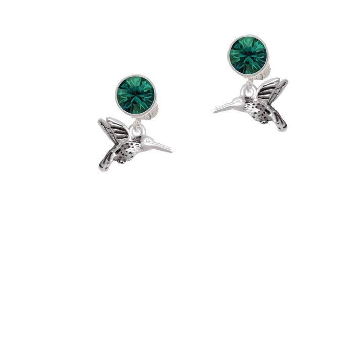 Small 3-D Hummingbird Crystal Clip On Earrings Image 6