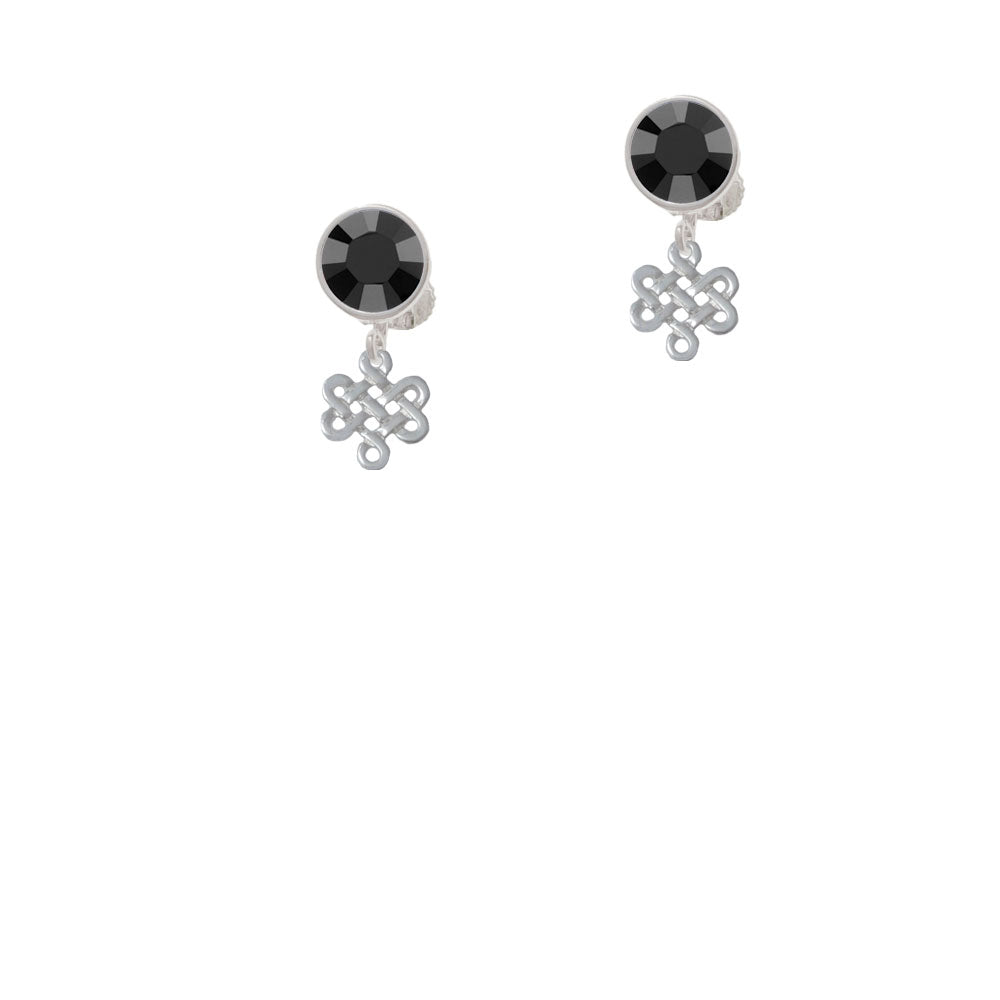 Mini Open Infinity Knot Crystal Clip On Earrings Image 3