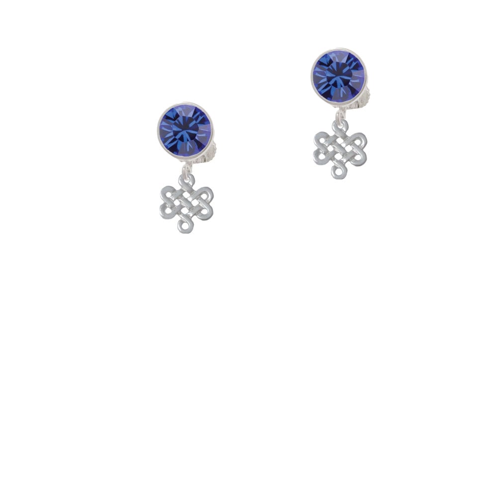 Mini Open Infinity Knot Crystal Clip On Earrings Image 1