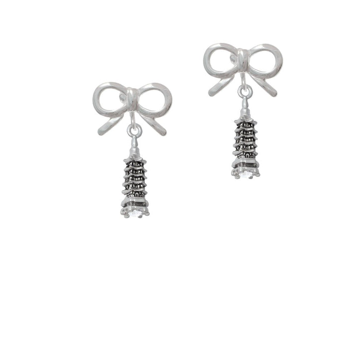 Pagoda with Clear Crystal Crystal Clip On Earrings Image 9