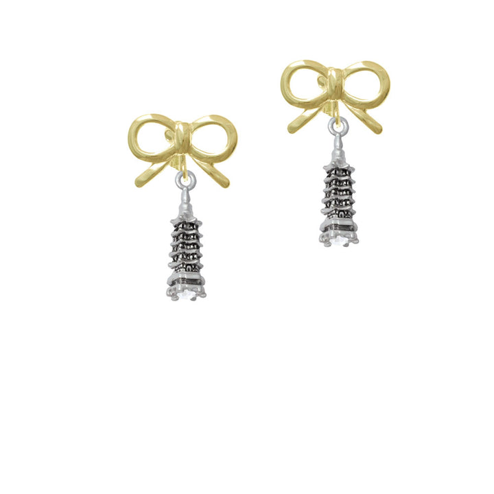 Pagoda with Clear Crystal Crystal Clip On Earrings Image 10