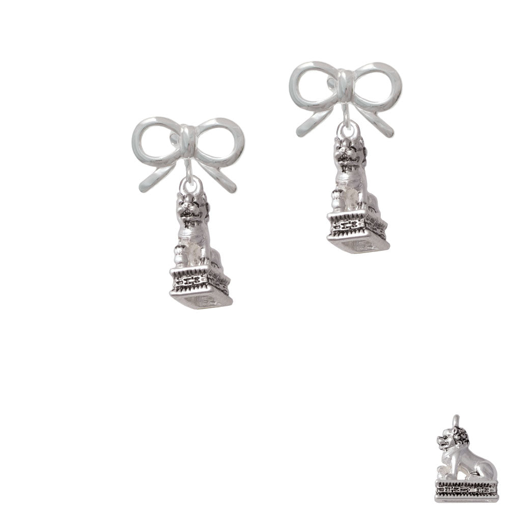 Fu Dog Crystal Clip On Earrings Image 9