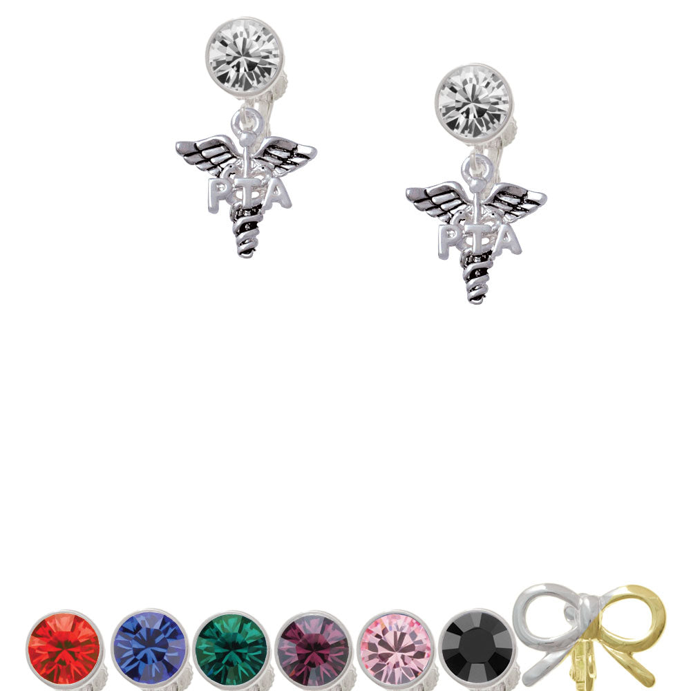 Caduceus - PTA Crystal Clip On Earrings Image 1