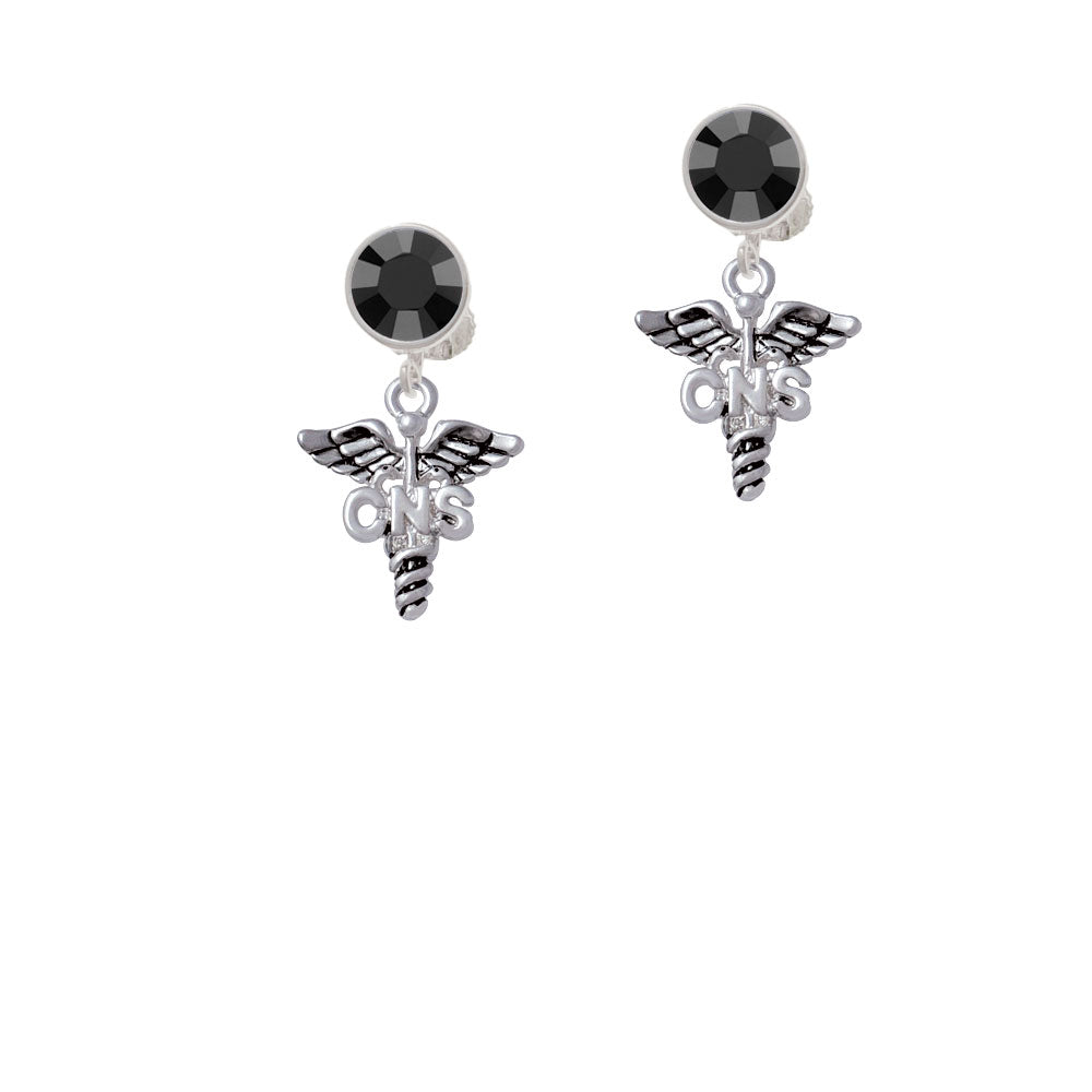 Caduceus - CNS Crystal Clip On Earrings Image 3