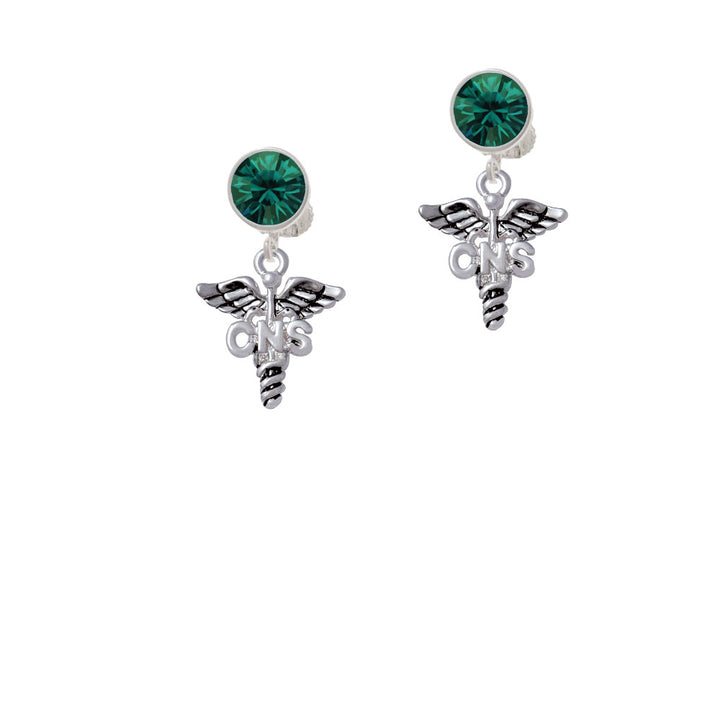 Caduceus - CNS Crystal Clip On Earrings Image 6