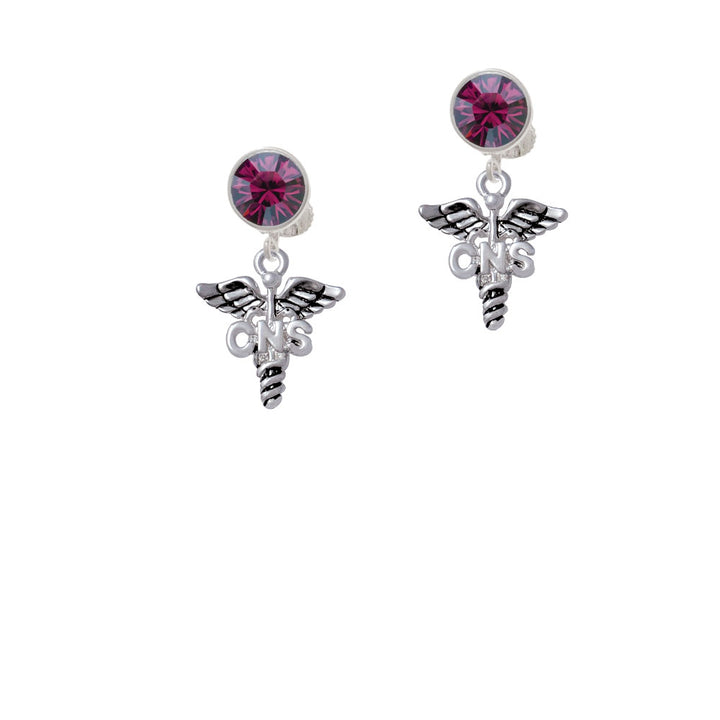 Caduceus - CNS Crystal Clip On Earrings Image 8