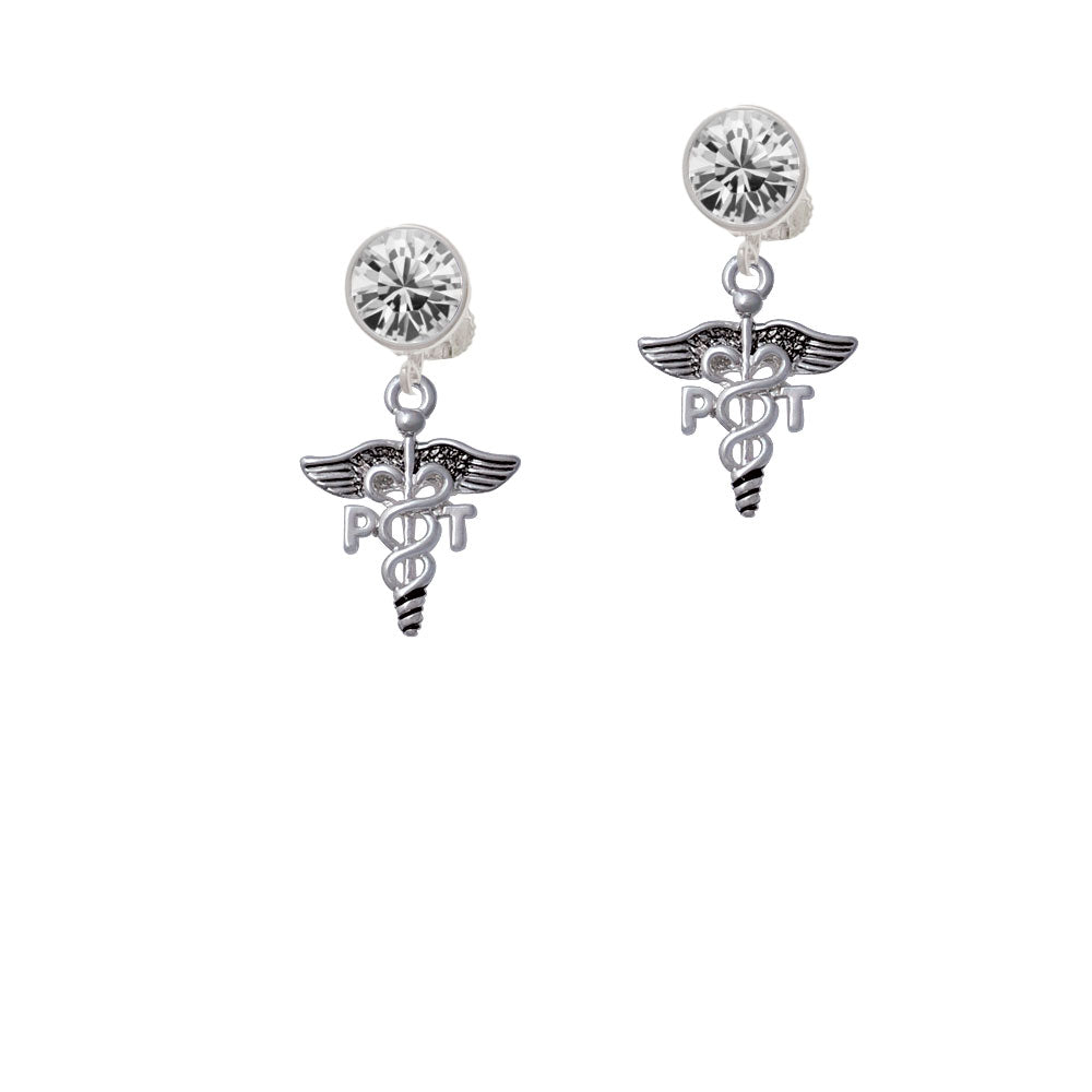 Caduceus - PT Crystal Clip On Earrings Image 2