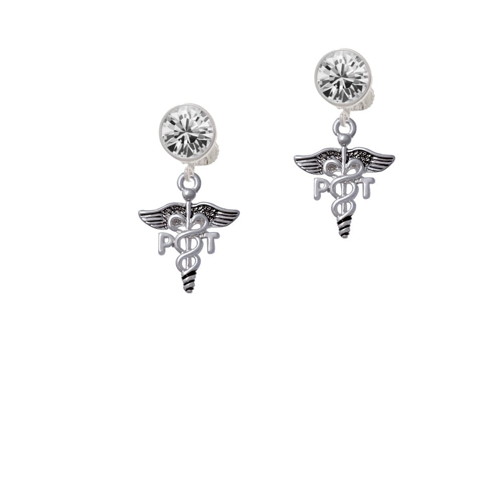 Caduceus - PT Crystal Clip On Earrings Image 1