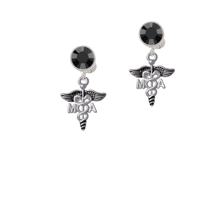 Caduceus - MA Crystal Clip On Earrings Image 3