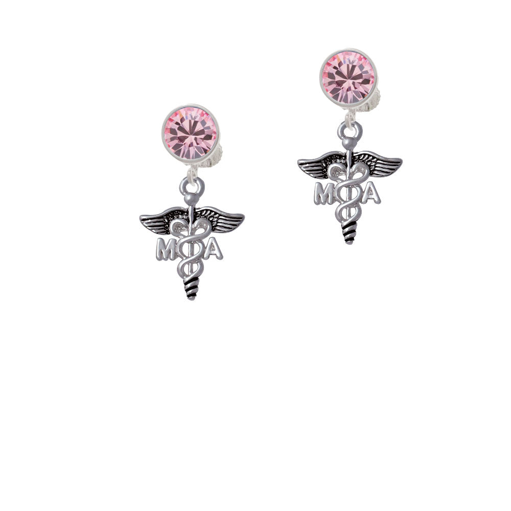 Caduceus - MA Crystal Clip On Earrings Image 4