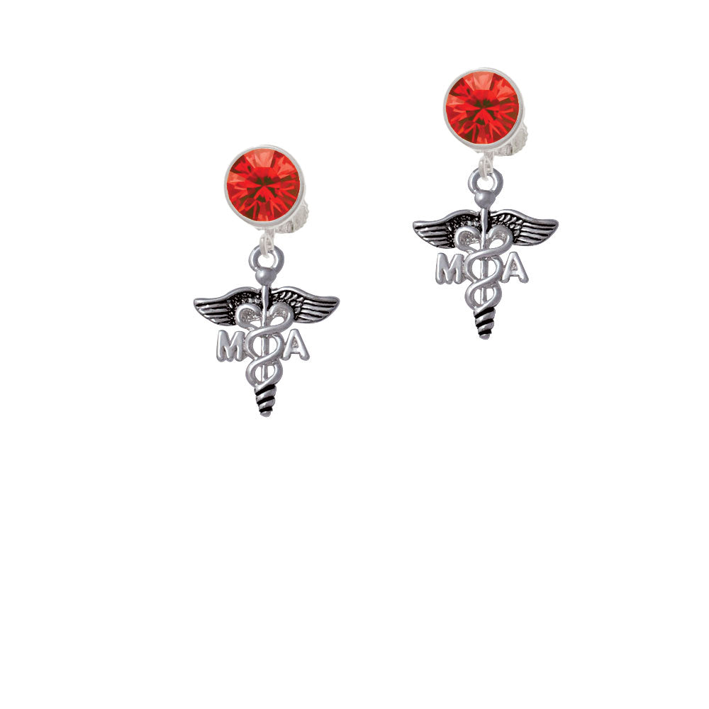 Caduceus - MA Crystal Clip On Earrings Image 4