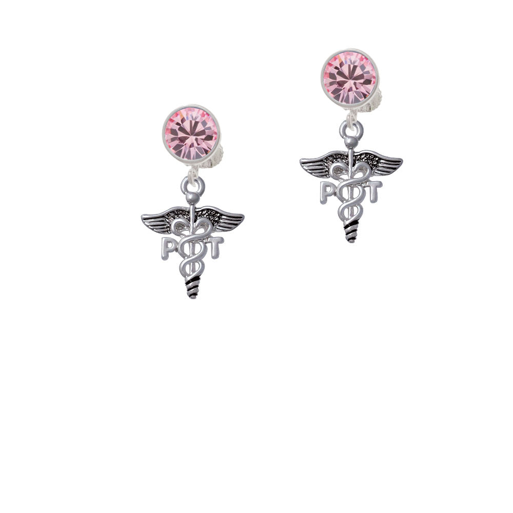 Caduceus - PT Crystal Clip On Earrings Image 4