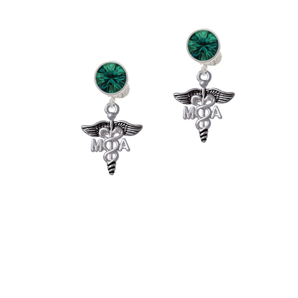 Caduceus - MA Crystal Clip On Earrings Image 6