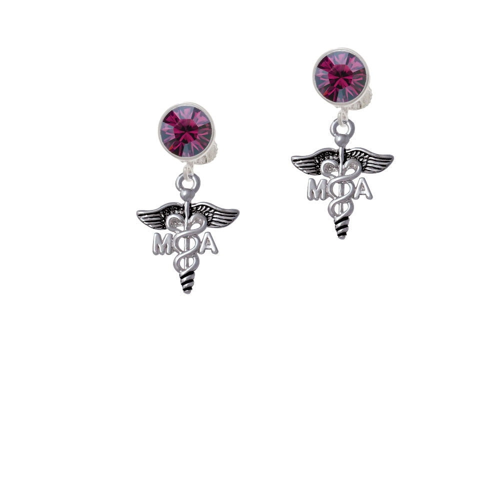 Caduceus - MA Crystal Clip On Earrings Image 8